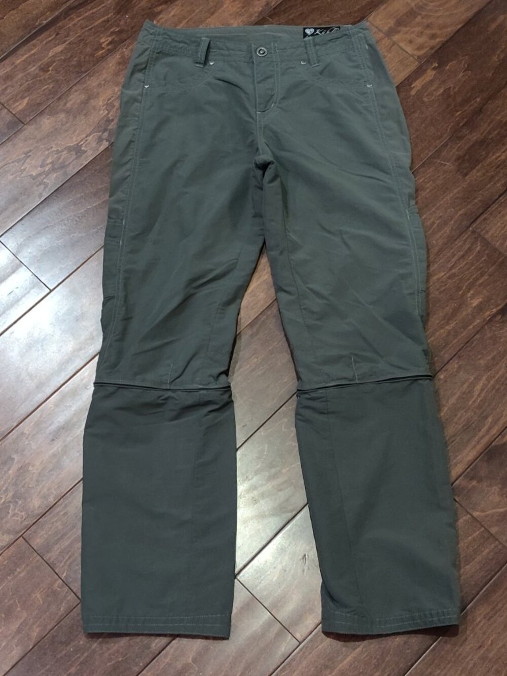 Kuhl Mountain Culture Women's Convertible Zip Off Hiking Pants Green Size 8 Reg